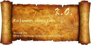 Kelemen Osszián névjegykártya