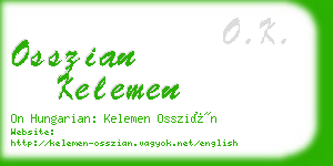 osszian kelemen business card